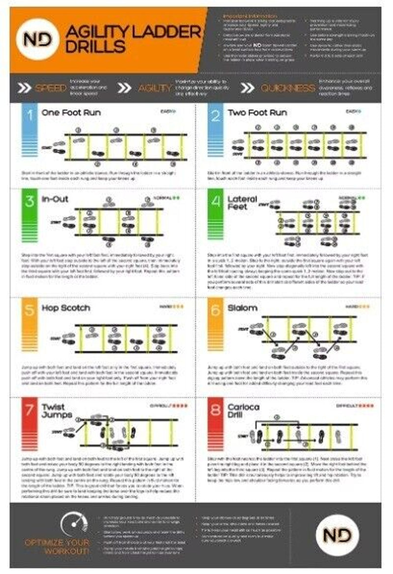 Boost Your Speed & Agility with ND Football Training Ladder Kit - Includes Cones & Pegs in Vibrant Orange!