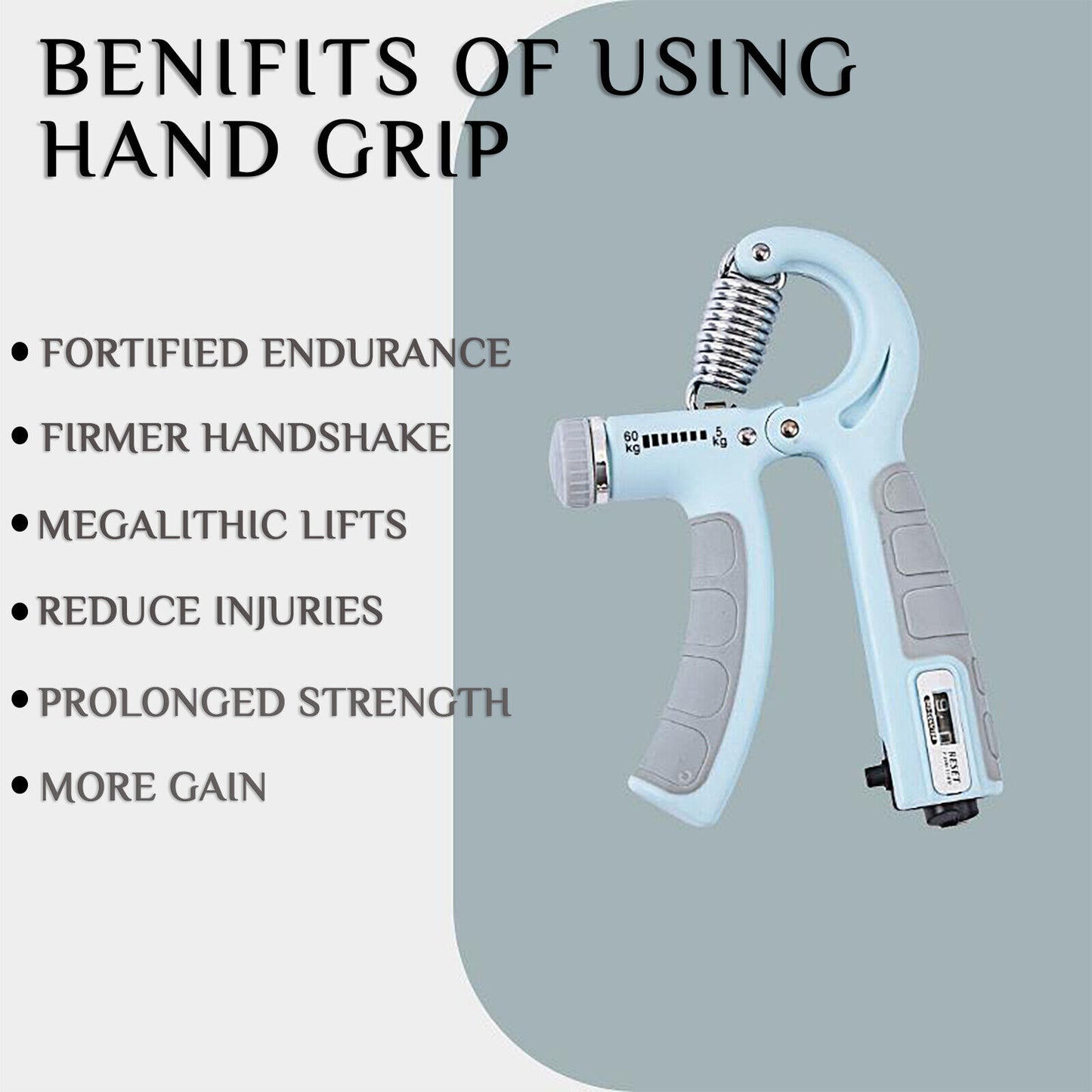 Adjustable 5-60KG Hand Grip Strengthener - Forearm Trainer & Finger Exerciser for Enhanced Grip Strength