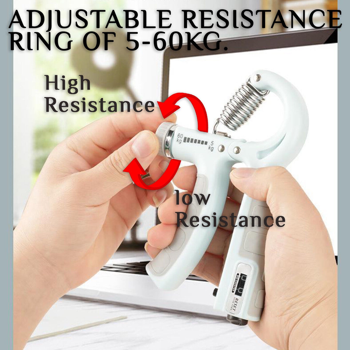 Adjustable 5-60KG Hand Grip Strengthener - Forearm Trainer & Finger Exerciser for Enhanced Grip Strength